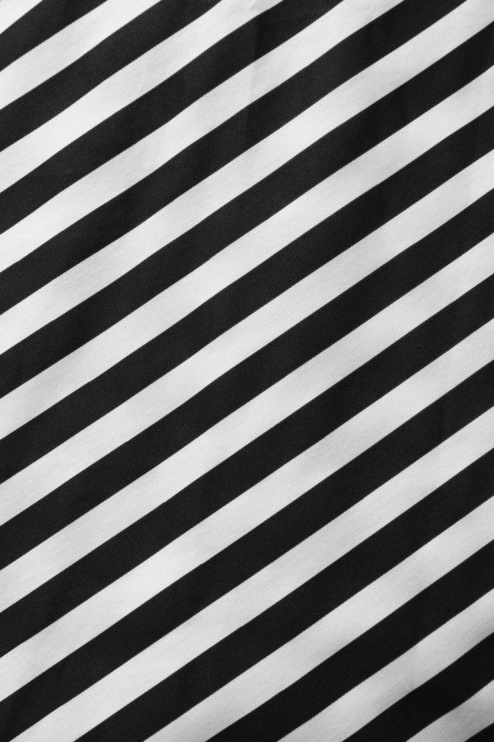 Print of Mollie Black Stripes on White Dress | Striped Shirt Dress AU