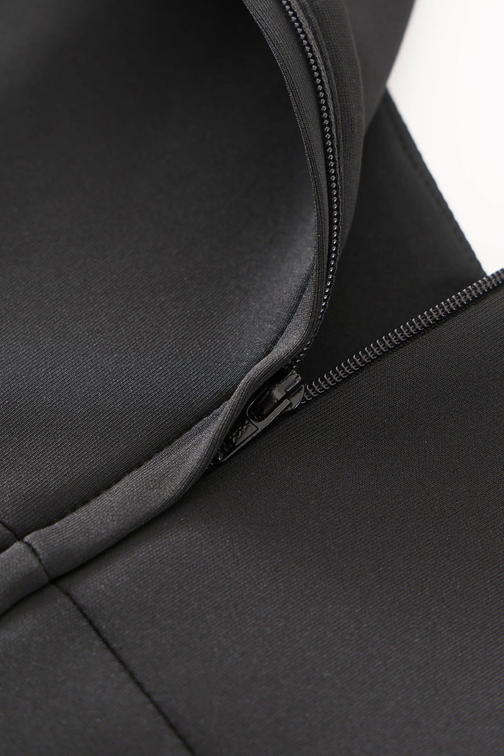 Zipper of Scarlette Black Long Sleeve Midi Dress
