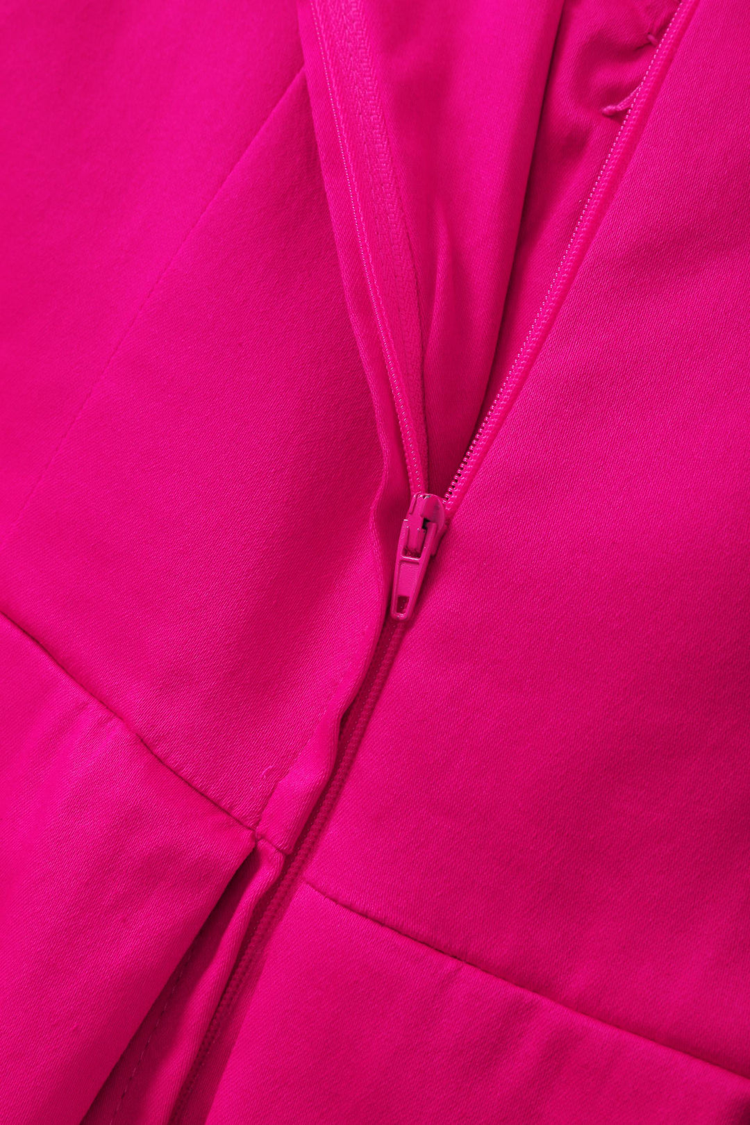 Zipper of Lily Hot Pink Bardot Midi Dress