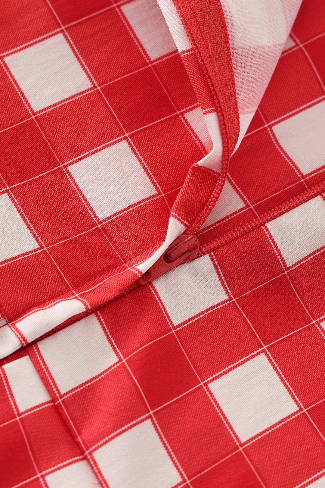 Zipper of Amanda Red Gingham Swing Dress