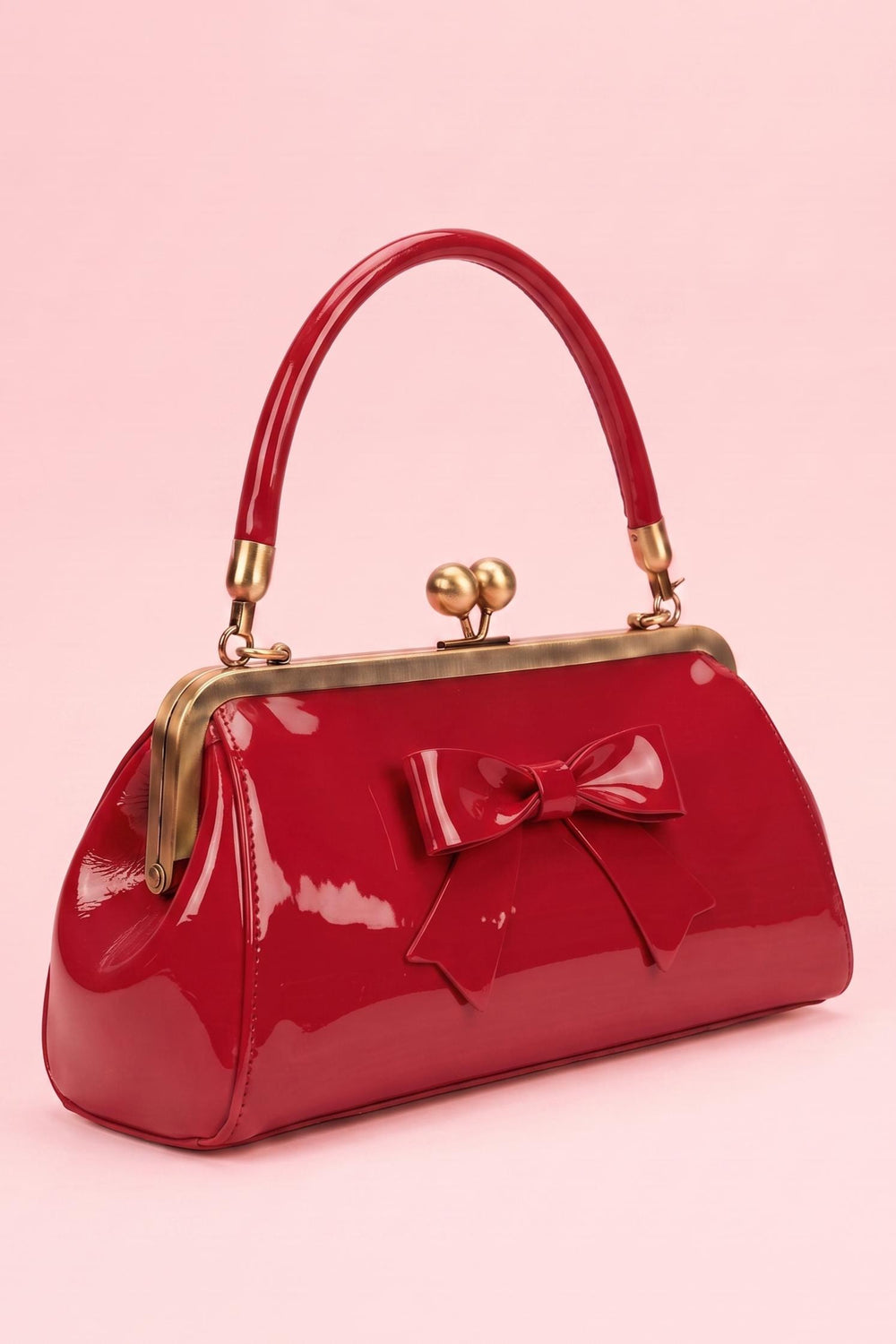 Side view image of Red Frame Bag | Formal Vintage Accessory