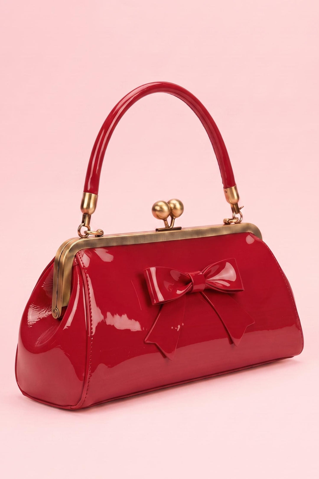 Side view image of Red Frame Bag | Formal Vintage Accessory