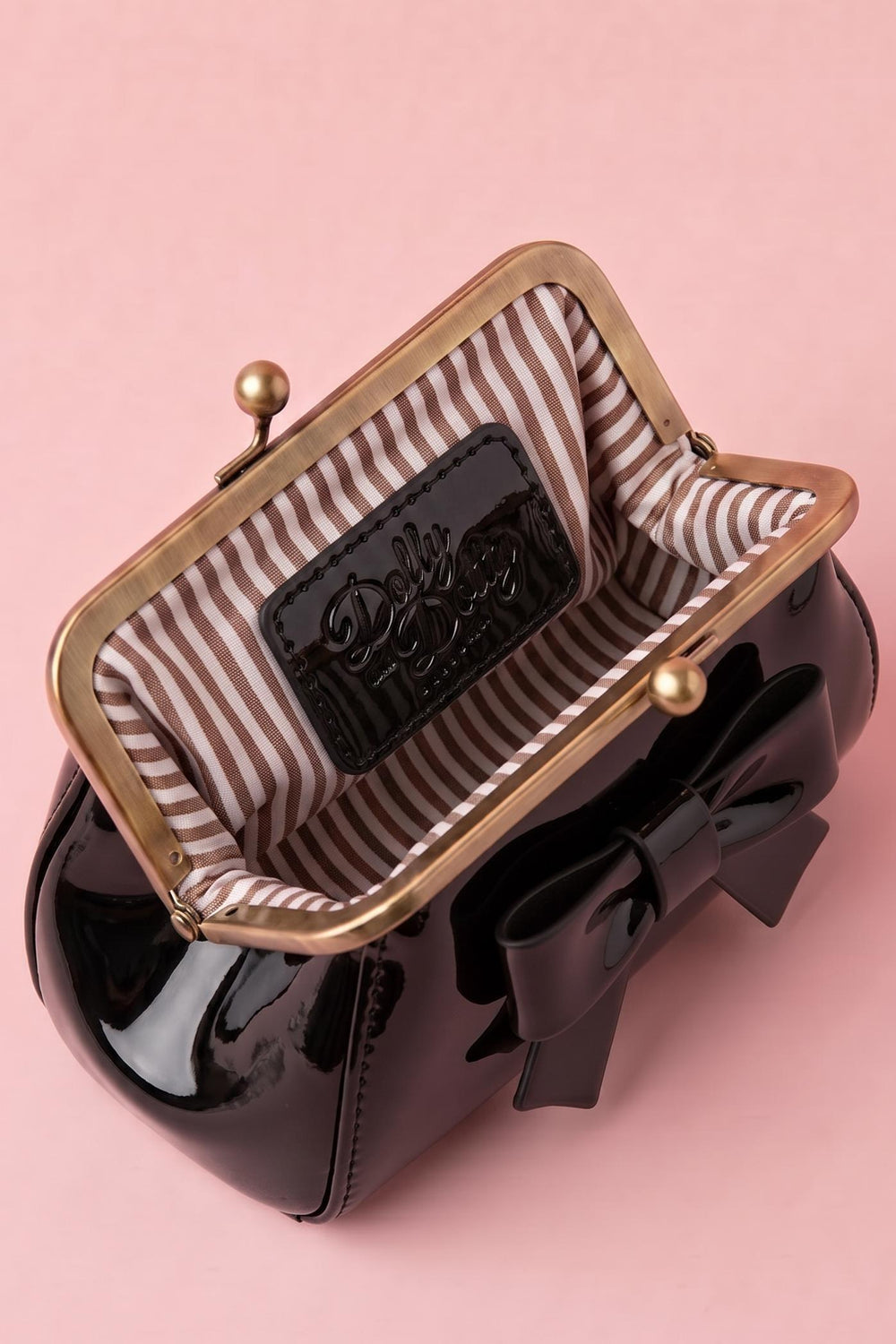 Inside view image of Classic Black Kiss-Lock Purse