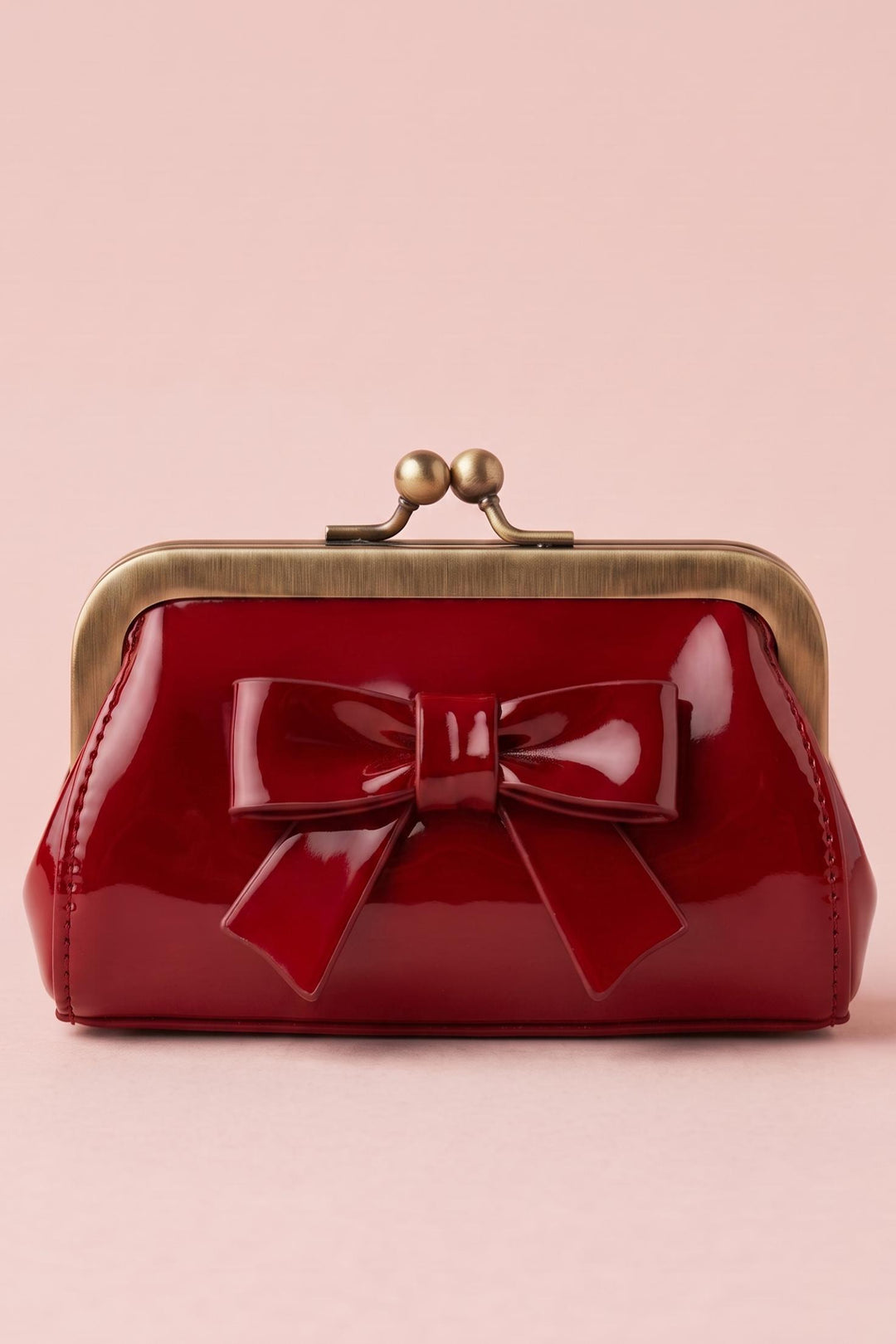 Front view image of Burgundy Coin Purse | Kiss-Lock Vintage