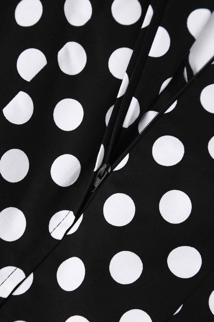 Zipper of Lily Black & White Polka Dot Dress | Polka Dot Dress