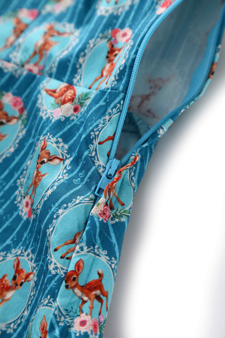 Zipper of Mabel Baby Deer Dress | Fairytale Inspired