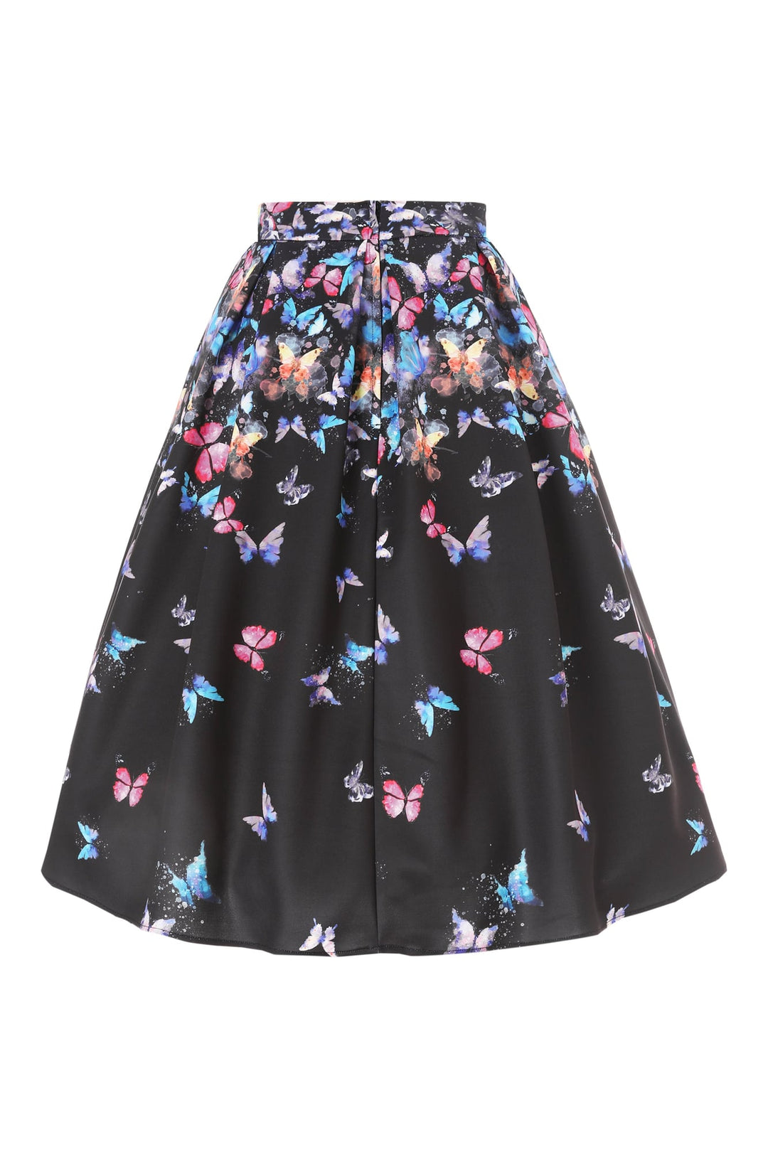Aisley Black Butterflies Flared Skirt