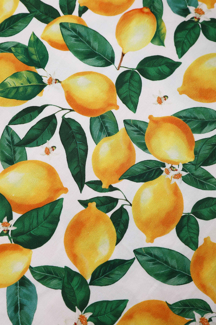 Amanda Juicy Lemon Dress White & Yellow