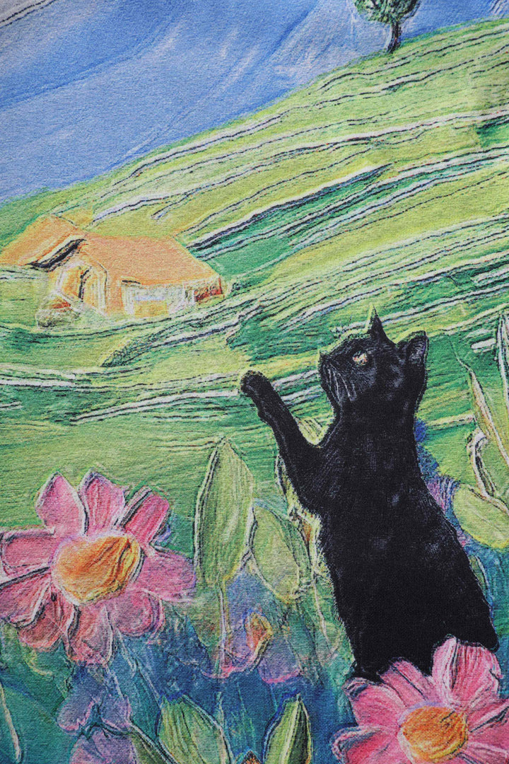 Pattern of Black Cat Swing Dress