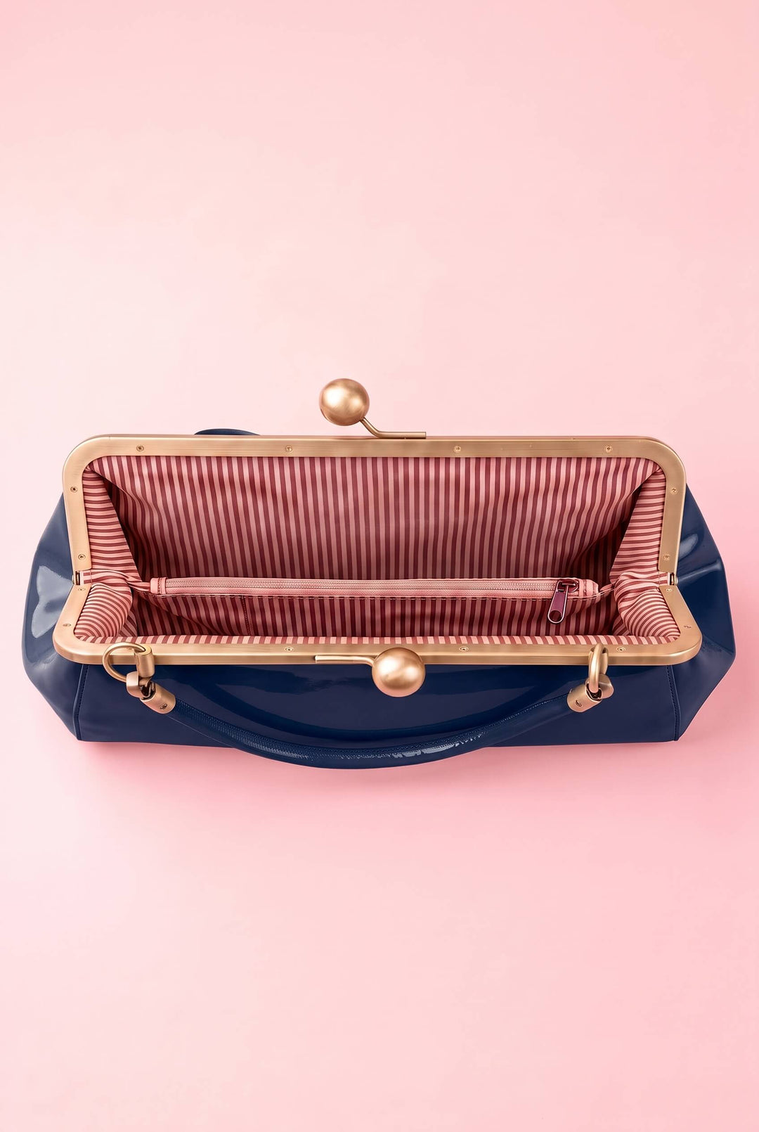Elise Vintage Compact Kiss-lock Bow Evening Handbag in Dark Blue
