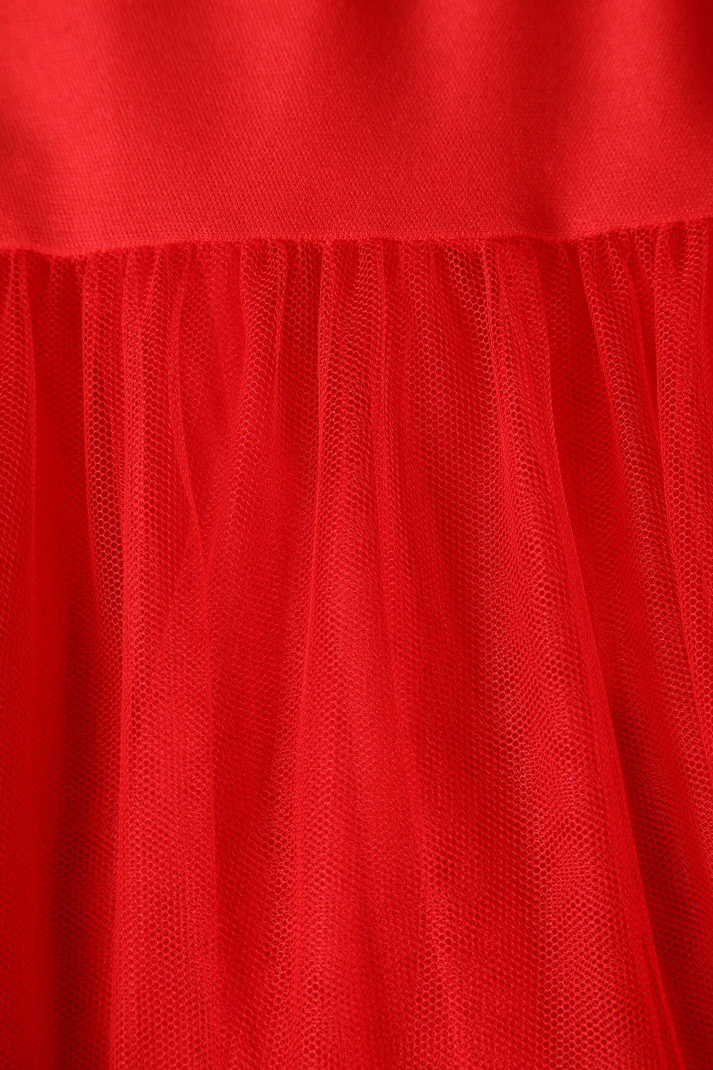 Net fabric of Hattie Red 3-Tier Net Petticoat, 25.5 Inches