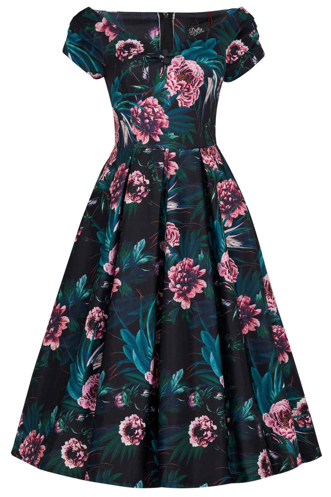 Lily Black Peony Garden Dress