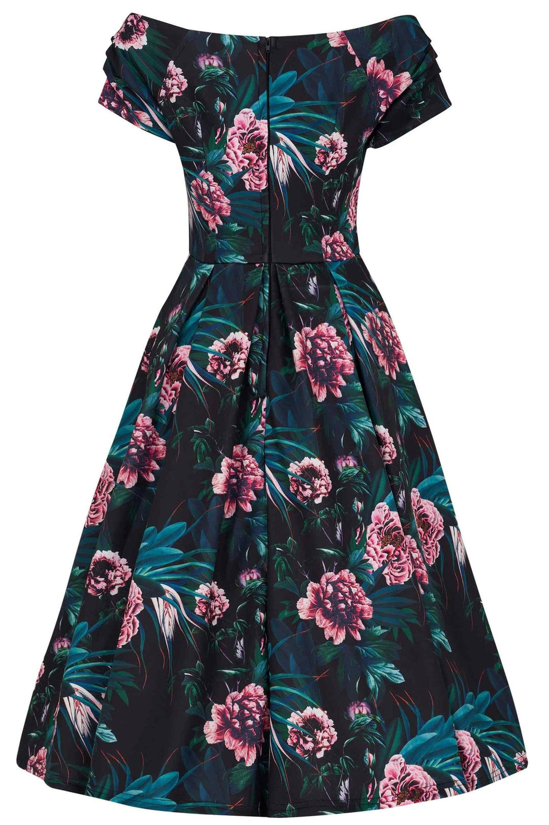 Lily Black Peony Garden Dress