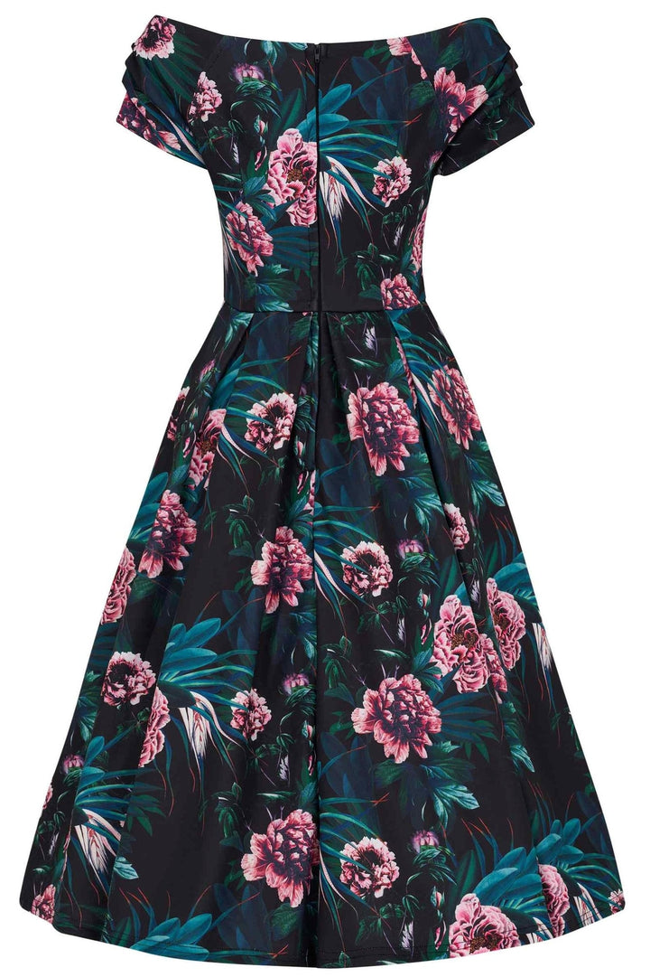Lily Black Peony Garden Dress