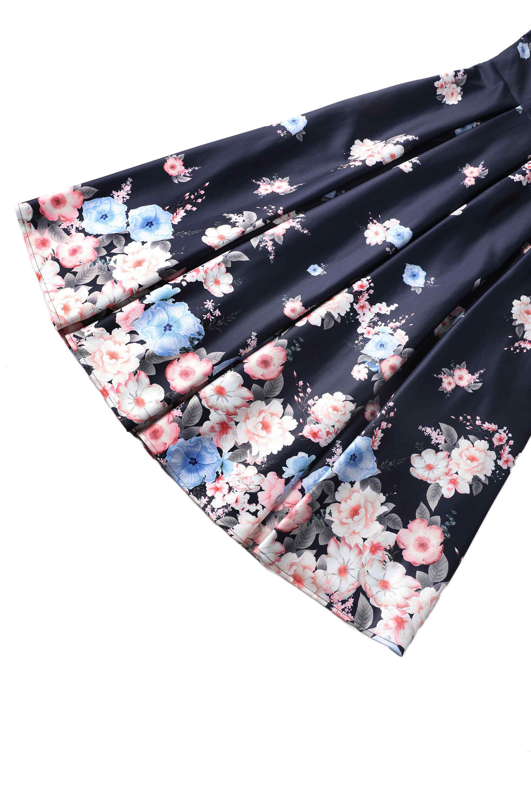 Lily Falling Roses on Navy Blue Dress