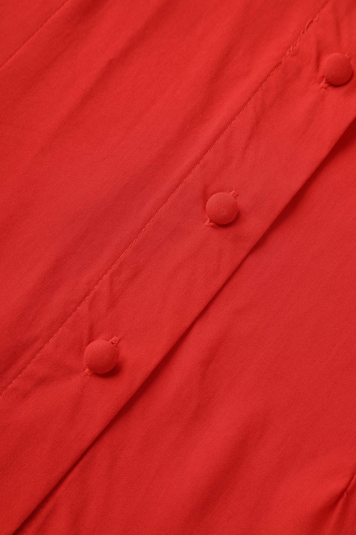 The buttons of Margaret Red Blouse | Polished Blouse