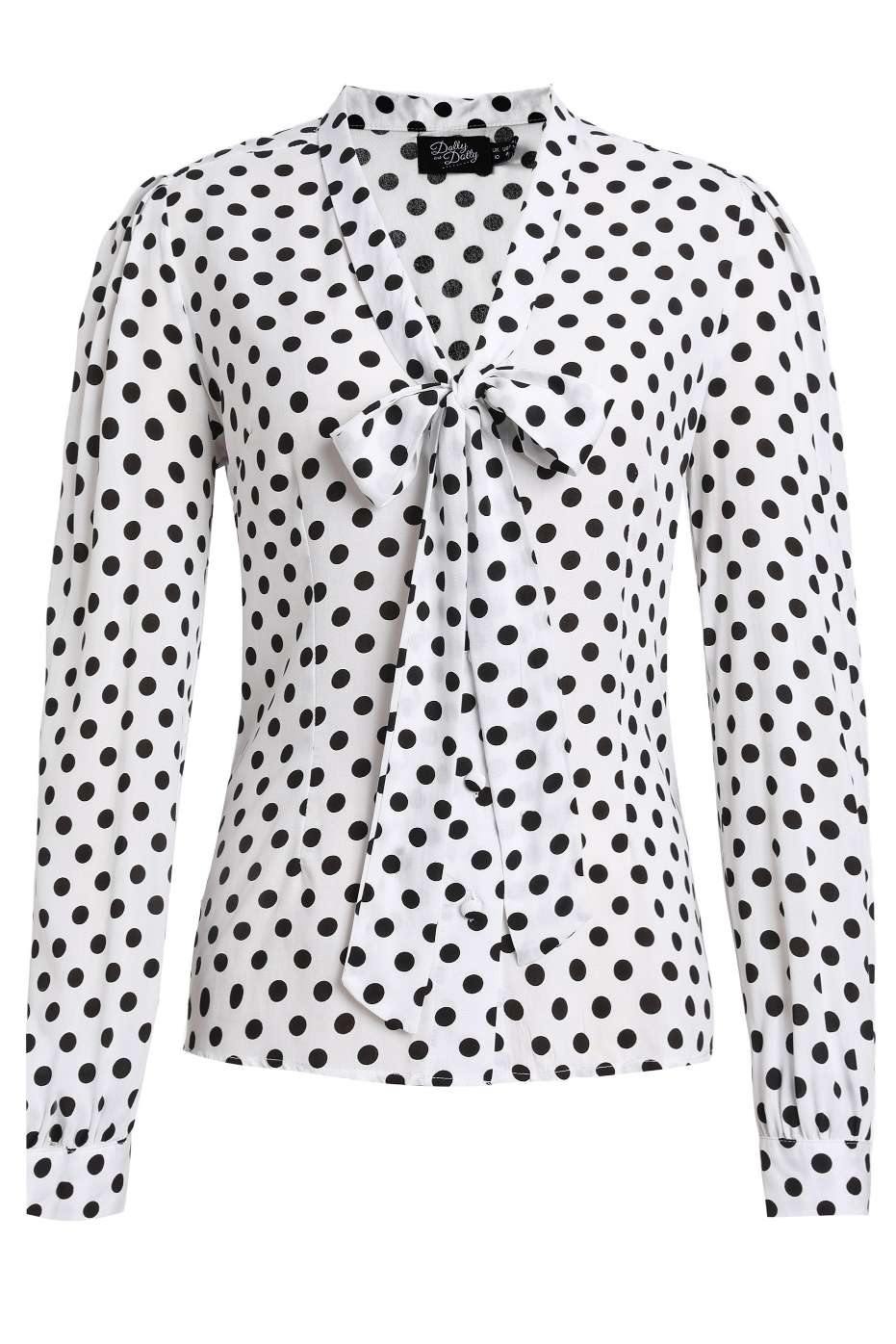 Margaret White & Black Polka Dot Blouse