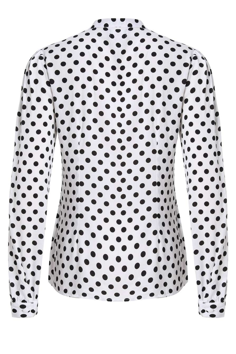 Margaret White & Black Polka Dot Blouse