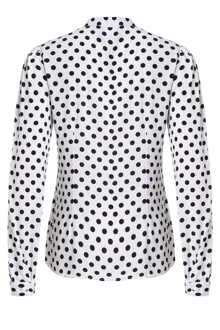 Margaret White & Black Polka Dot Blouse