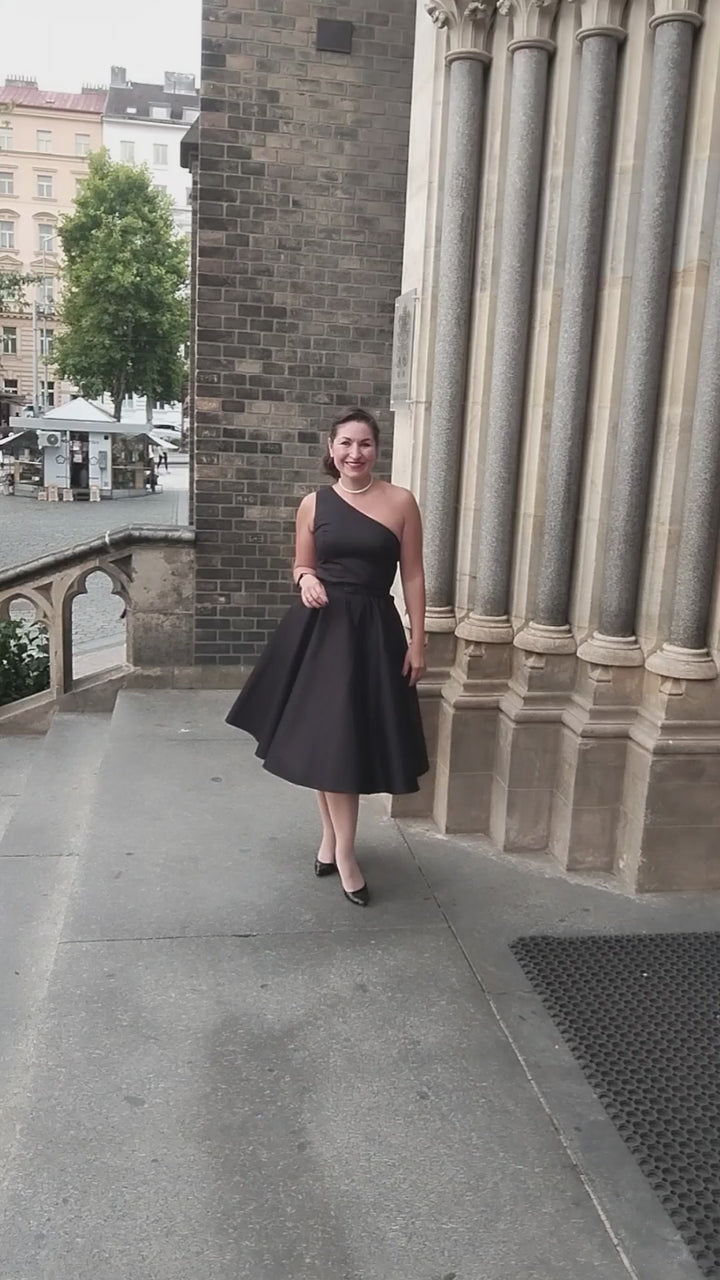 Video of a lovely lady in Susan Black Dress | Vintage Party Dress