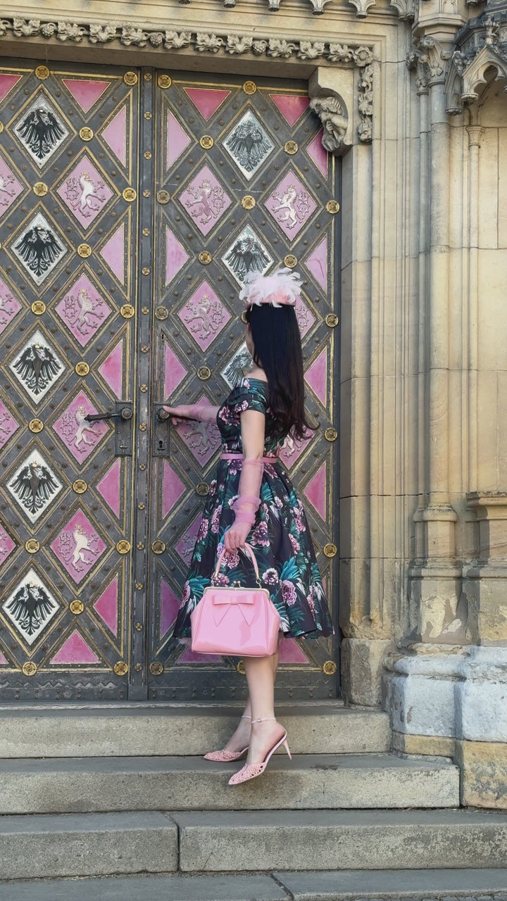 Lily Black Peony Garden Dress