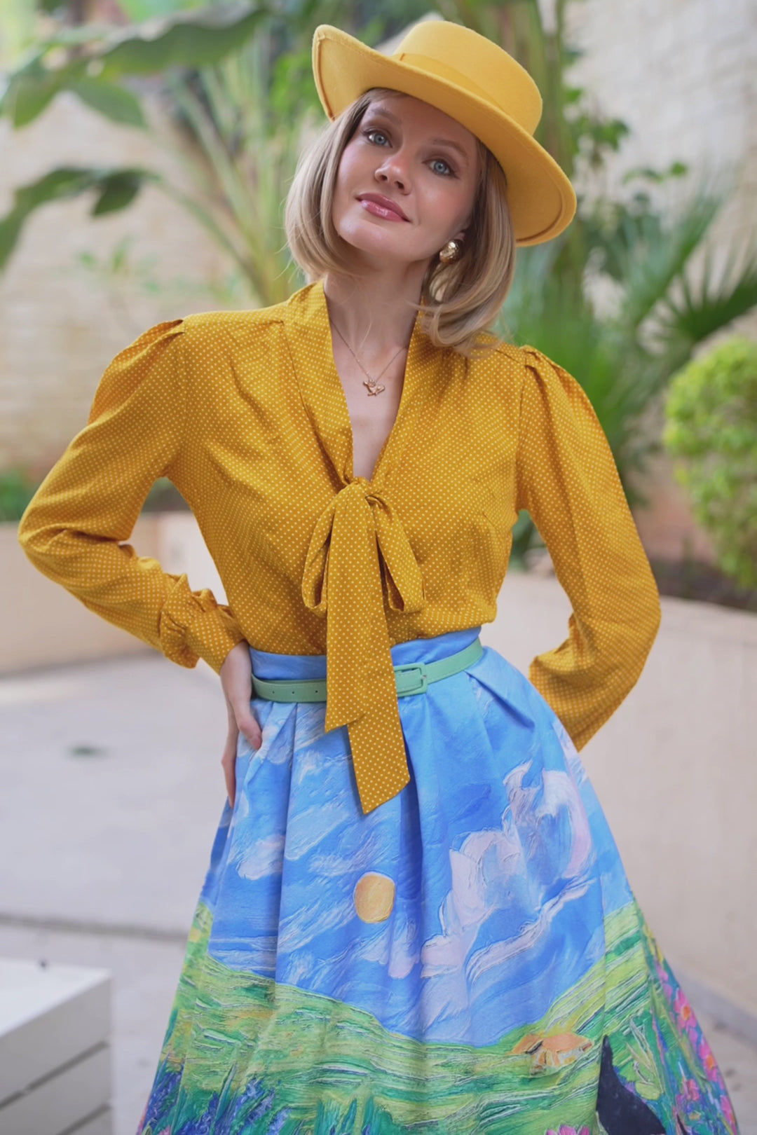 Video of Aisley Pastel Cat Adventure Skirt | Novelty Print Skirt AU