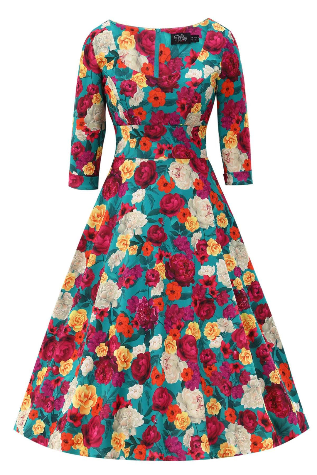 Scarlette Rose Garden on Emerald Green Dress
