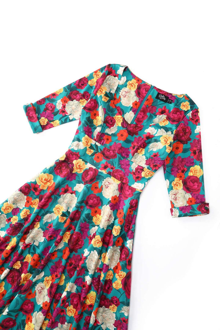 Scarlette Rose Garden on Emerald Green Dress