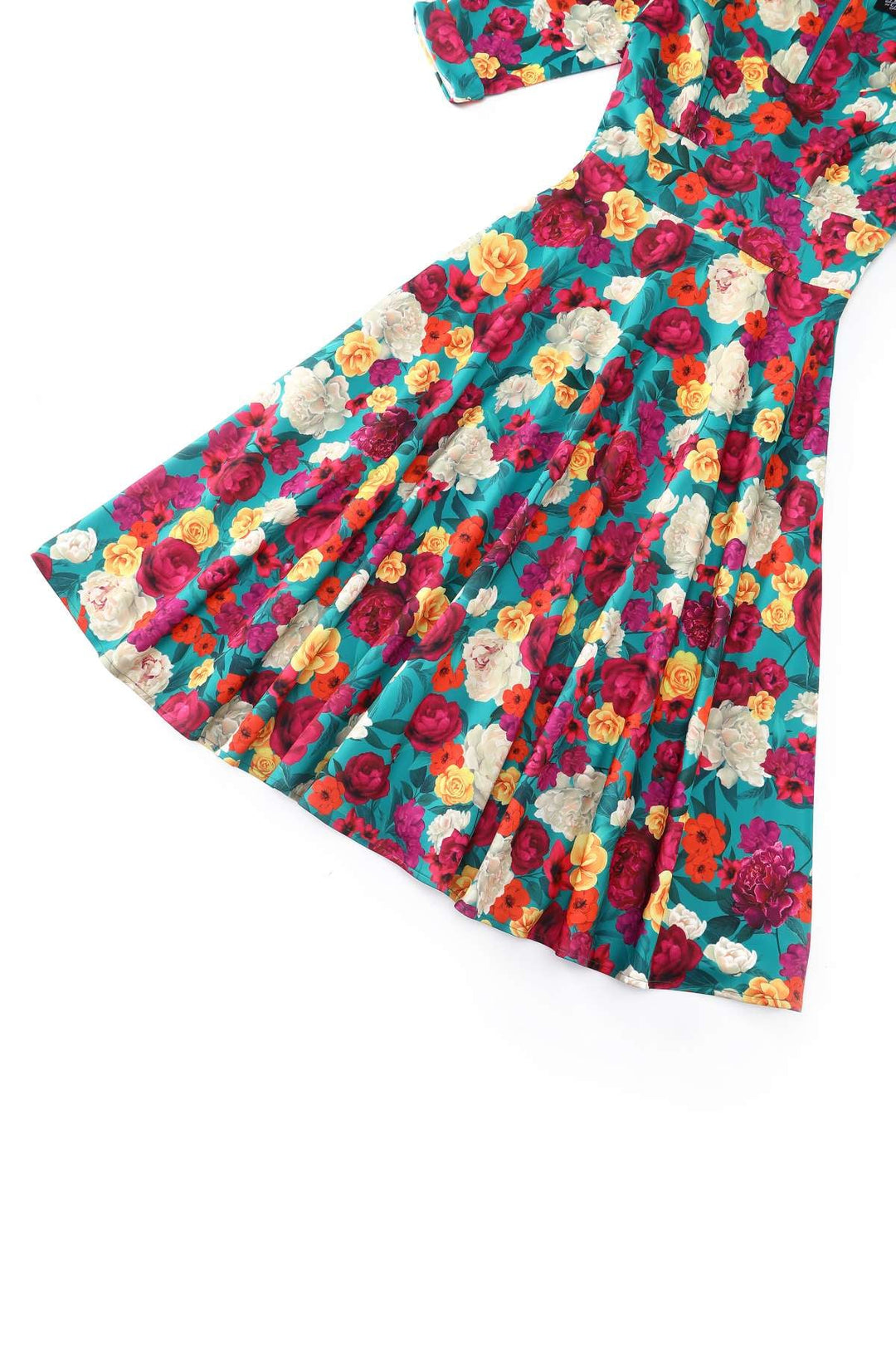 Scarlette Rose Garden on Emerald Green Dress