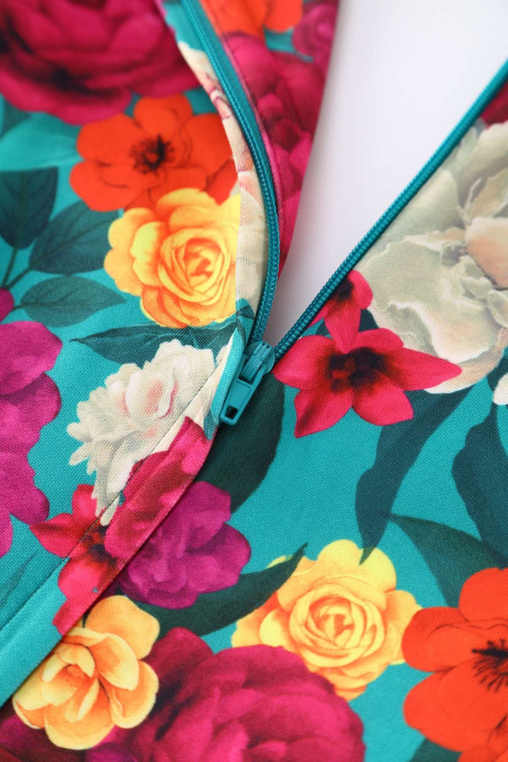 Scarlette Rose Garden on Emerald Green Dress