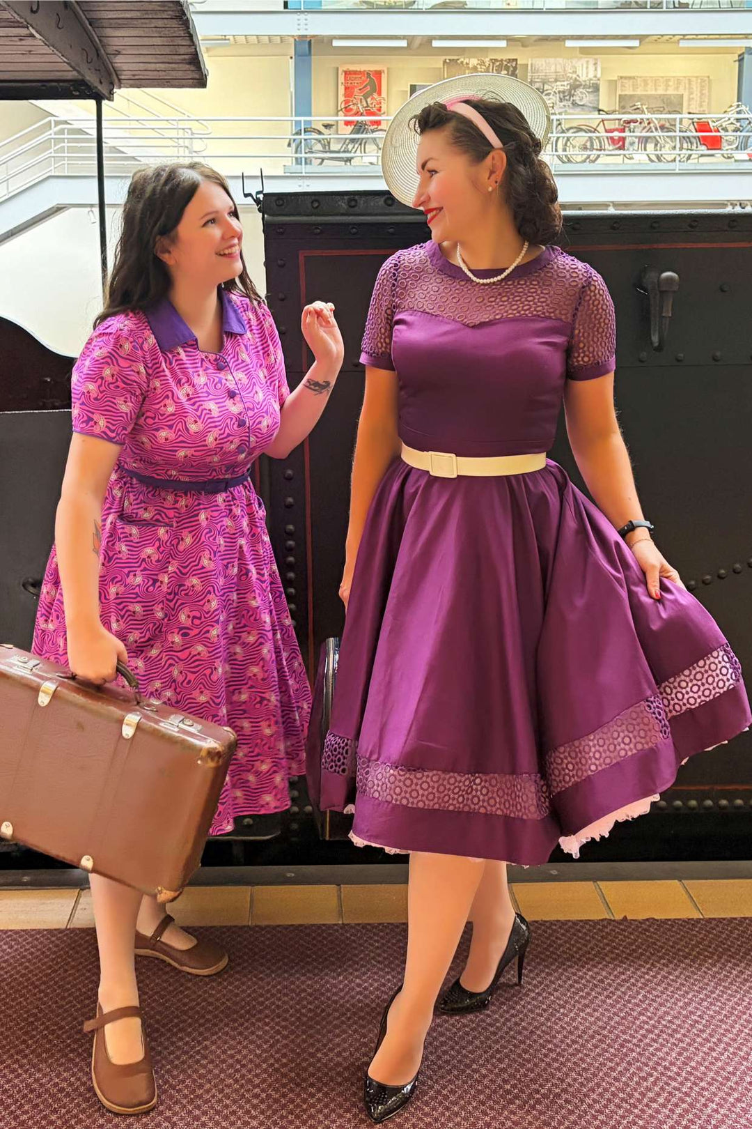 Tess Crochet Lace Formal Dress In Purple